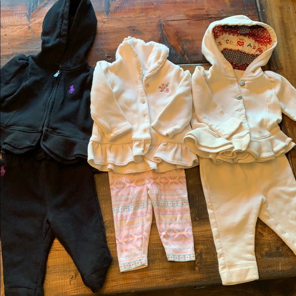 Three Ralph Lauren sweatsuits